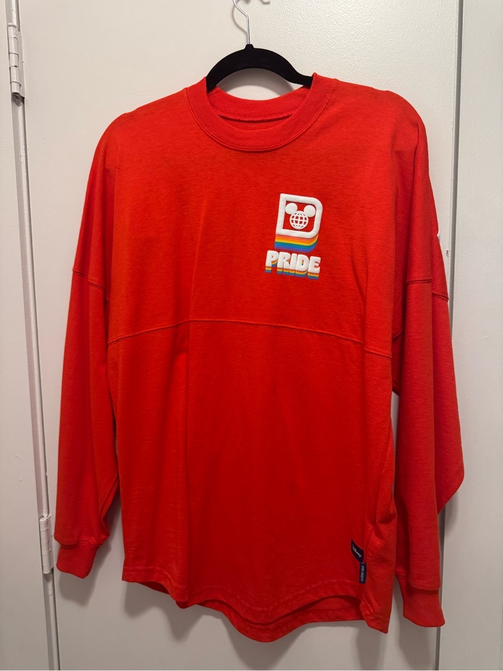 Disney Spirit Jersey Pride Adult Small Long Sleeve l Mickey Red Walt World NWOT